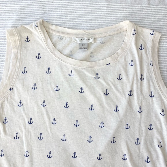 Kenar Linen Blend Anchor Print Tank Top - Picture 4 of 9